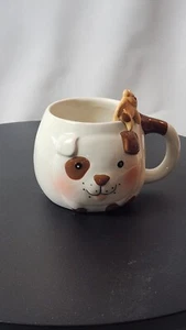 White Tramp Dog Ceramic Coffee Cappuccino Cup Mug & Sleeping Puppy Spoon Set - Picture 1 of 5