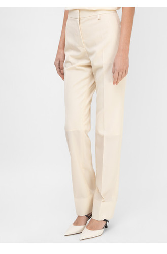 Pantaloni donna Givenchy vita alta slim fit argilla ecrù FR 42 US 10 L nuovi con etichette