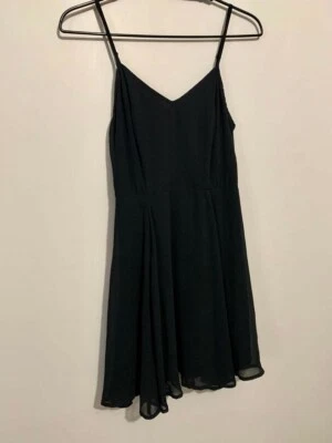 Fire Los Angeles Women's LITTLE BLACK DRESS Spaghetti Straps Sheer Overlay Sz S - Image 1 of 4