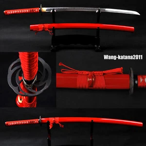 Functional Sharp Red Sword Rose Japanese Samurai Katana T10 Steel Battle Ready - Picture 1 of 12