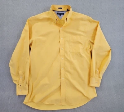 Camisa masculina Tommy Hilfiger 16 1/2 34-35 ajuste regular botão manga longa em excelente estado usado - Imagem 1 de 4