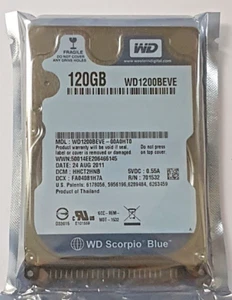 120 GB Ide Western Digital WD1200BEVE-00A0HT0 P-Ata 5400rpm 2.5 " Hard Drive New - Picture 1 of 1