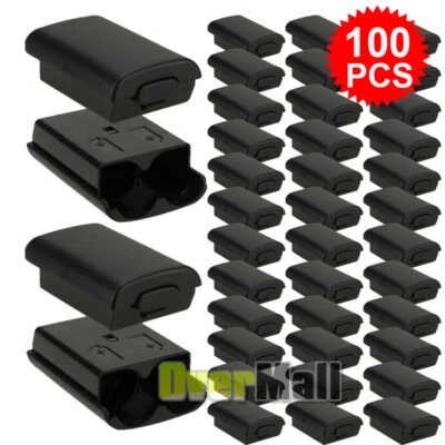 Paquete de 100 fundas traseras de batería AA para mando inalámbrico Xbox 360 negro Foto 1 de 4
