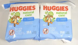 2 Pack Huggies Natural Care Refreshing Baby Wipes, Cucumber & Green Tea 184ct Ea - Picture 1 of 5
