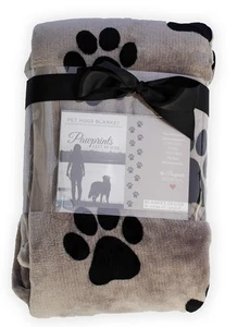 Pawprints Left by You Pet Memorial Blanket with Heartfelt Sentiment - Comfort... - Bild 1 von 6