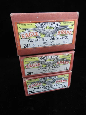 Vtg NOS Gretsch Eagle Brand Strings - Guitar, Banjo & Mandolin - 1940's(?) - Image 1 of 4