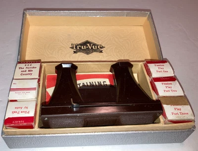 TRU-VUE Viewer Stereoscope Film Strip Viewer In Box Circa 1930s? 6  FILMS - Image 1 of 4