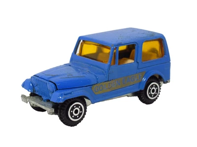 Yatming 1/64 Jeep CJ-7 AMC Hardtop Golden Eagle #1602 Blue 1980s Hood Opens - Image 1 of 4