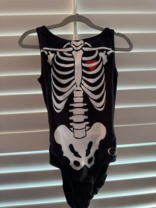 OZONE Gymnastik Tanz TRIKOT AS Erwachsene klein HALLOWEEN SKELETT ausgefallener Rücken - Bild 1 von 6