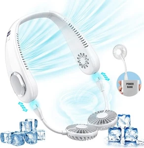 Portable Neck Fan 9000mAh Hand Free Neck Fan Neck Fan Air Conditioner Bladeless - Picture 1 of 6