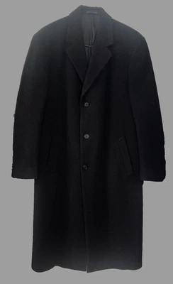 Abrigo clásico de invierno London Fog para hombre de mezcla de lana negro talla 46-48 Foto 1 de 4