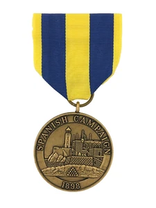 GENUINE United States U.S. NAVY Spanish American War Campaign Medal 1898 - Picture 1 of 2