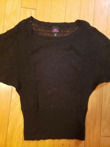 EUC 2B BEBE black crochet sweater size S - Picture 1 of 4