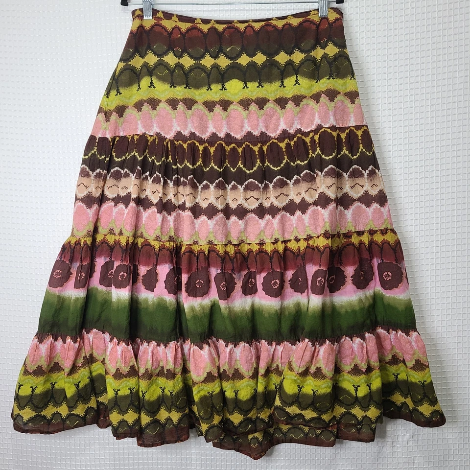 Falda midi vintage New Direction para mujer grande de algodón colorida línea A con forro Foto 1 de 4