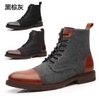 Mens Ankle Boot Lace Up Chelsea Boot Motor Biker Faux Leather boots shoes 