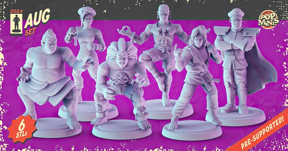 Street Fighter Set 2 Miniatures (3D) 35mm/40mm/75mm Printed Model Kits - Image 1 of 1