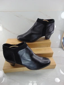 Munro (NEW) Hope Ankle Boots Booties Black Leather Side Zip Up 8 1/2 NARROW - Picture 1 of 8