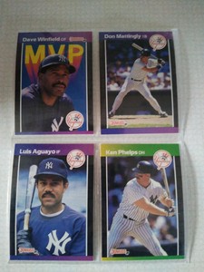 (4 Cards) 1989 Donruss MVP - Dave Winfield, Don Mattingly, Luis Aguayo & Ken Phe