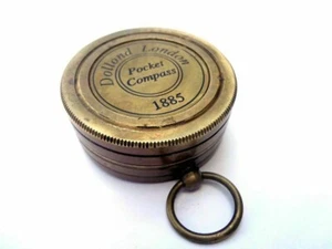 Bambola poesia bussola ottone londinese antico nautico vintage meridiana regalo tascabile - Foto 1 di 7