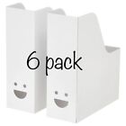 6 X Ikea Tjabba White Magazine Office File Organiser Holder Paper Storage Folder