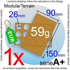 1x Movement Tray With 26mm Round Holes 3x5 5x3 (A+) 25mm Base War Hammer 40k - Imagen 1 de 8