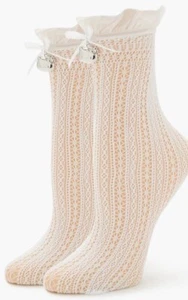 Hello Kitty White Lace Charm Crew Socks - Picture 1 of 6