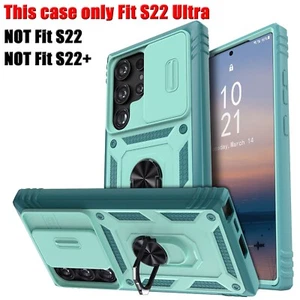 For Samsung Galaxy S22 Ultra Shockproof Case, Magnetic Ring Stand Cover Teal - Picture 1 of 16