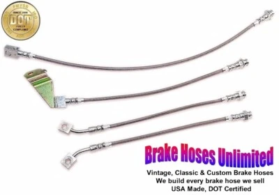 JUEGO MANGUERA FRENO ACERO INOXIDABLE FORD BRONCO 1978 1979 CON ELEVACIÓN 4" Foto 1 de 3