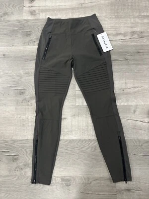 Athleta Mujer 6 Cabeceros Verde Oscuro Híbrido Moto Apretado Tobillo Cremallera Nuevo Con Etiquetas Foto 1 de 4