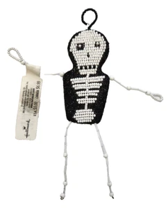 Hallmark ORNAMENT Halloween Vintage BEADED Jointed SKELETON NEW w/TAG - Picture 1 of 3