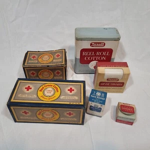 Vintage Medical Supplies, Bandages Gauze Cotton Swabs, for display - Picture 1 of 4