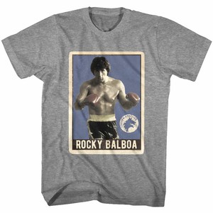 Rocky Balboa Boxing Trading Card Men's T-Shirt Vintage Stallone Movie Poster Tee