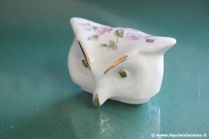 COPERCHIO VINTAGE PORCELLANA A GUFO CIVETTA BONE CHINA OWL LID ONLY TRINKET POT - Imagen 1 de 4