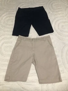 Uniform School Nautica Girls Shorts Size 10 NWOT 2 Pairs Navy & Khaki - Picture 1 of 13