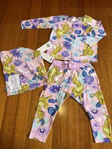 Bonds When Tigers Fly Pink Pjs Sleep set long sleeves winter Size 1 Bnwt - Picture 1 of 1