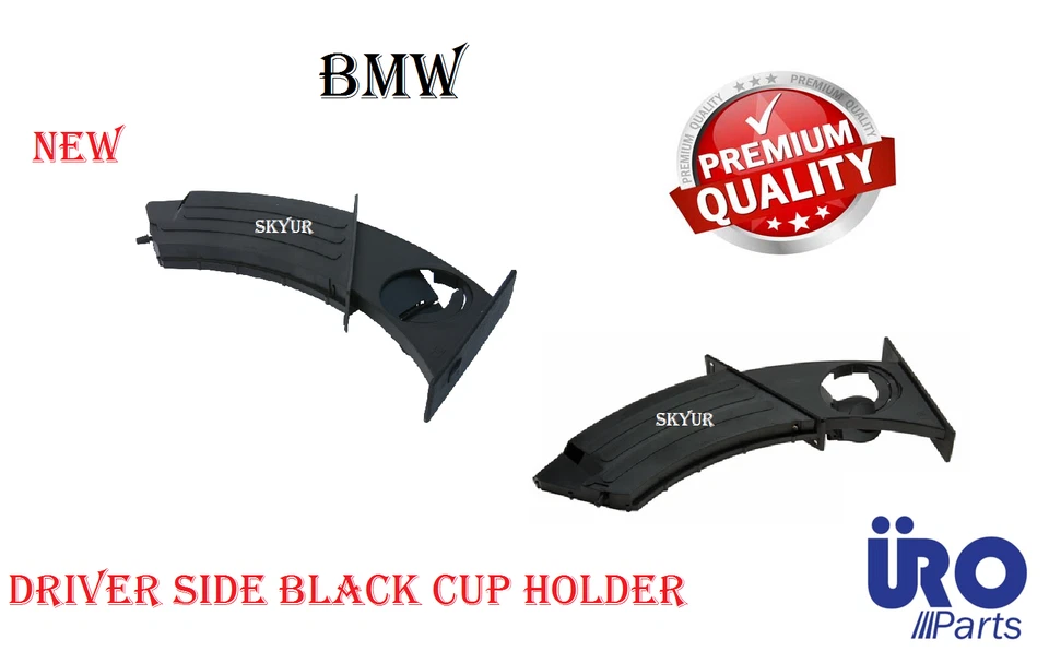 Portavasos negro lado conductor para BMW 525i 528i 530i 535i 545i 550i URO Foto 1 de 4