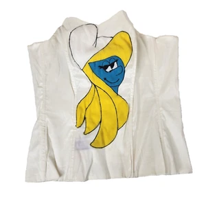Vintage Smurf Smurfette Lace Up Over Bust Corset Top White Womens M Cosplay - Picture 1 of 9