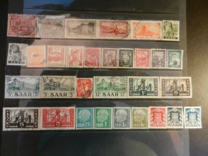 LOT EINUNDDREISSIG (31) ALLE VERSCHIEDEN *SAAR* POSTFRISCHE & GEBRAUCHTE BRIEFMARKEN,mit ein paar BOB - Bild 1 von 1