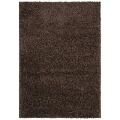SAFAVIEH Contemporary Modern Plush Solid Shag Area Rug Brown August Collection