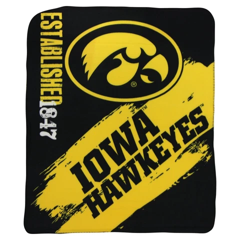 Northwest NCAA Collegiate School Logo Fleece Blanket (Iowa Hawkeyes, 50" x 60") Cover