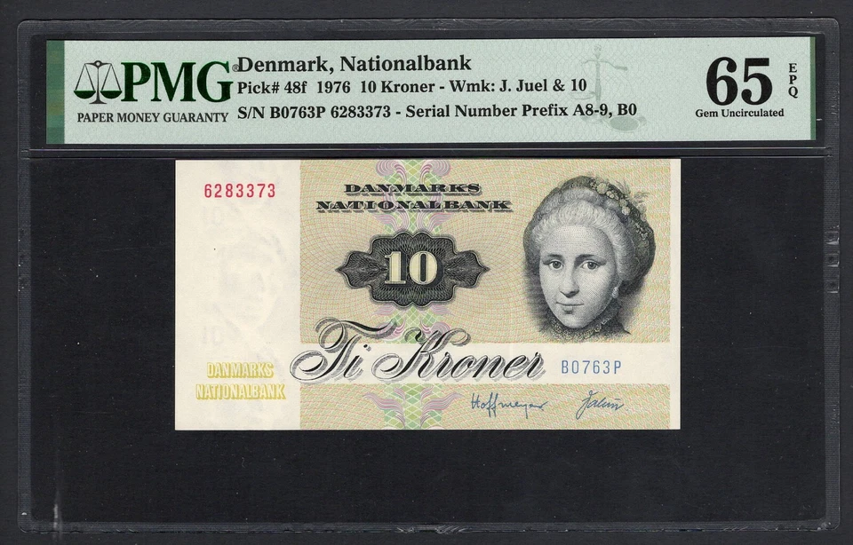 Denmark 10 Kroner 1976 P48f Uncirculated Grade 65 - Image 1 of 2