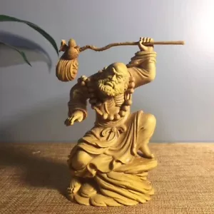Chinese Boxwood wood carving Buddhism Damo Bodhidharma Dharma Buddha statue - Picture 1 of 9