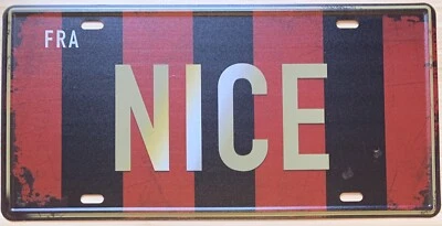 Plaque de supporter de foot - Nice (Olympique Gymnaste Club Nice) en métal - Photo 1/2