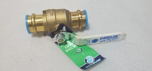 Válvula de bola de latón Everflow genuina de prensa de puerto completo 1" 610R0001-NL sin plomo - Imagen 1 de 5