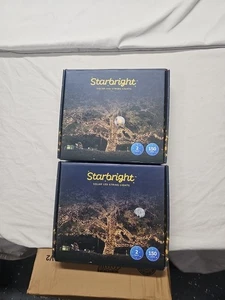 2 Boxes Starbright LED Solar String Outdoor Lights - Pack of 2, White - Picture 1 of 11