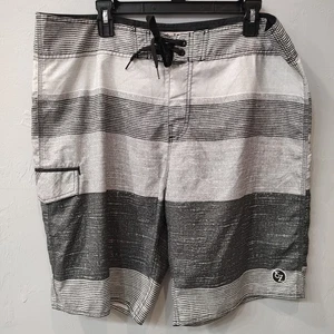 Pantalones Cortos Ezekiel Baúl de Natación Cordón Para Hombre Talla 38 Negro Blanco Rayas Playa - Imagen 1 de 5