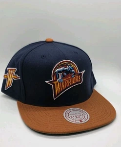 NUEVO Mitchell & Ness Golden State Warriors 2 Tonos Clásico Snapback Gorra Sombrero Azul Marino - Imagen 1 de 5