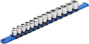 14 Piece 3/8" Drive 6 Point Stubby Socket Set, Metric, Mirror Chrome Finish, 6,7 - Picture 1 of 8