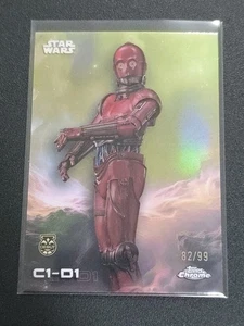 2025 Topps Chrome Star Wars #14 C1-D1 Green Refractor /99 - Bild 1 von 2