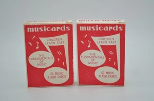 Set of 2 Vintage Musicards Music Lesson 60 Flash Cards Fundamentals Music 1962 - Picture 1 of 8